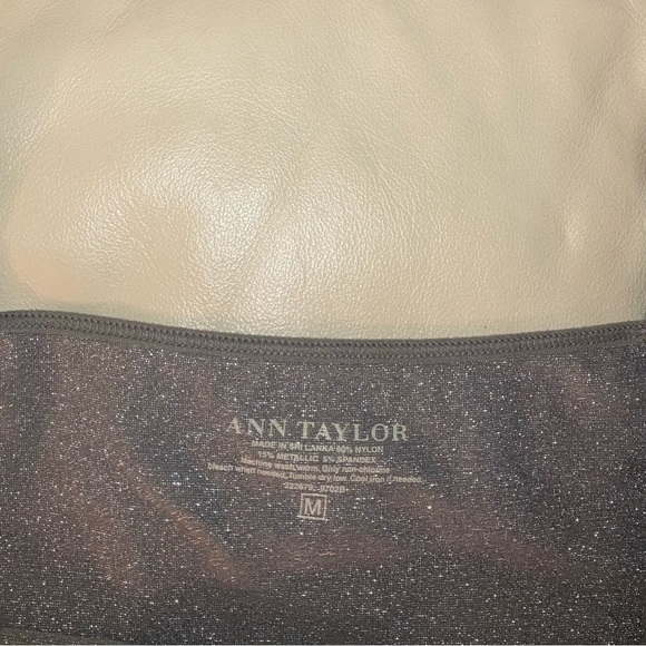 MED Ann Taylor Sparkly Platinum Stretch Tank w/Adjustable Straps 22 1/2”H 15”W - Picture 10 of 11